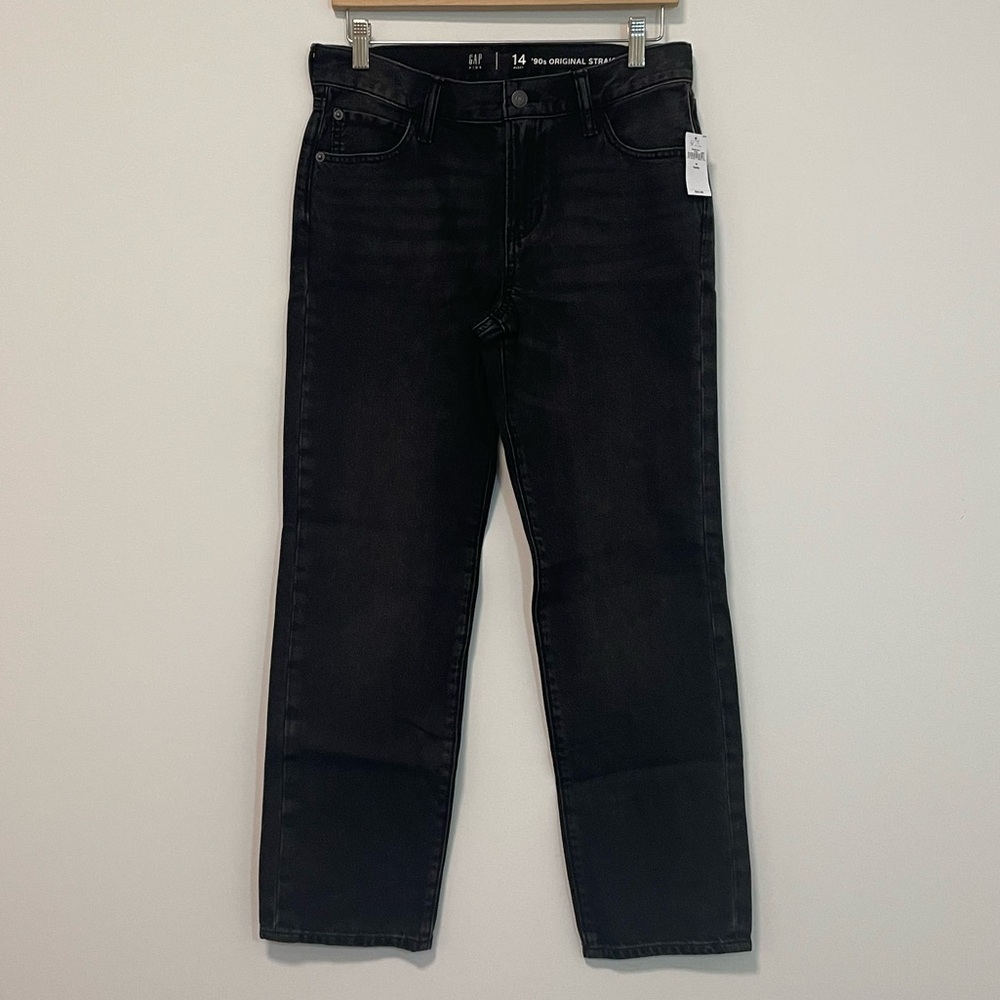 GAP 90s Original Straight Jeans, Black, Size 14 Husky